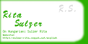 rita sulzer business card